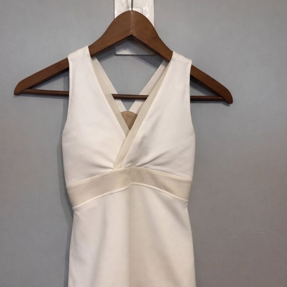 Lululemon White V Athletic Tank Top